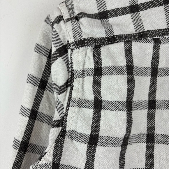 American Eagle Shirt Mens Small White Plaid Pocket Heavyweight Dad Button cotton - Picture 8 of 9